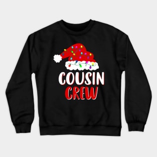 Cousin Crew Santa Hat Lights Family Matching Christmas Pajama Crewneck Sweatshirt